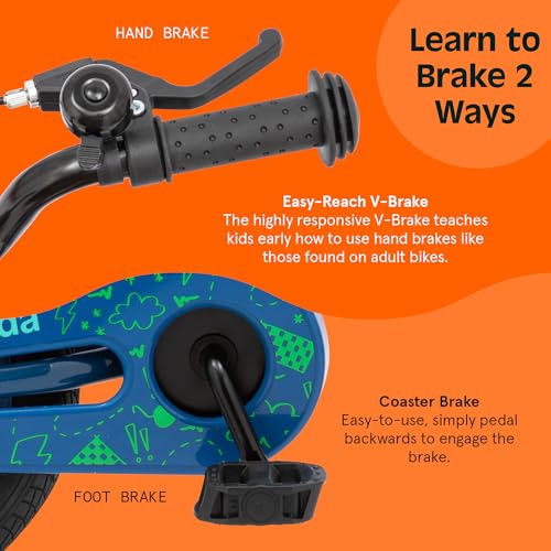 Image of Retrospec Koda Plus Kids Bike for Boys & Girls Ages 2-3 Years - 12 inch Children's Bicycle, Adjustable Seat & Handlebars, Removable Training Wheels, Front Hand Brakes, Rear Coaster Brake & Safety Bell