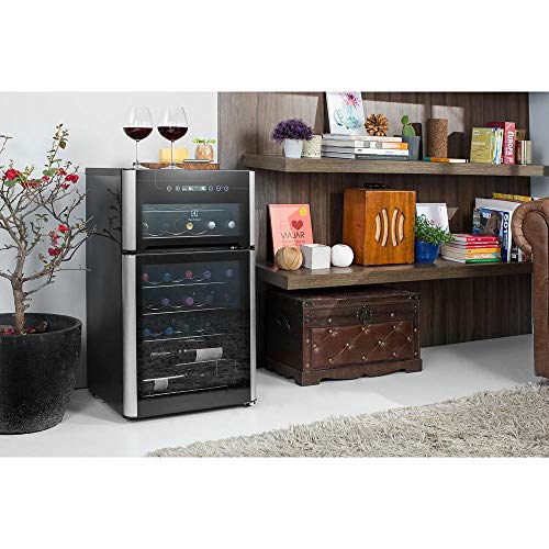 Adega Electrolux 29 Garrafas ACD29 Com 02 Portas Preta e Inox 110V 01312WBA189