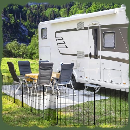 Image of Yaheetech 24in 8-Panel Expandable Dog Playpen for Puppy /Small Animals | Durable Metal Frame, Safety Lock Door, Floor Protectors, No-Tool Assembly, Foldable Portable for Indoor Yard RV Camping