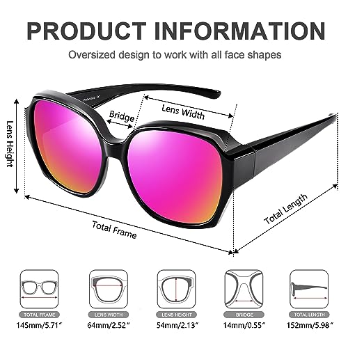 Polarized Sunglasses Over Glasses Women, Fit Over Glasses Sunglasses for Women, Large Round UV400 Protection Glasses3