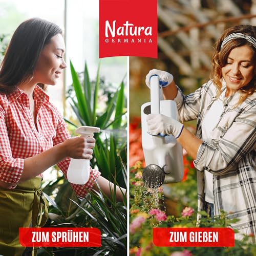 Natura Germania® Neemöl 1000ml mit Waschnußextrakt mit Sprühflasche und Messbecher - Ergibt 100 LITER sprühfertige Lösung - Neem Spray zur natürlichen Pflanzenpflege für Zimmerpflanzen/Gartenpflanzen