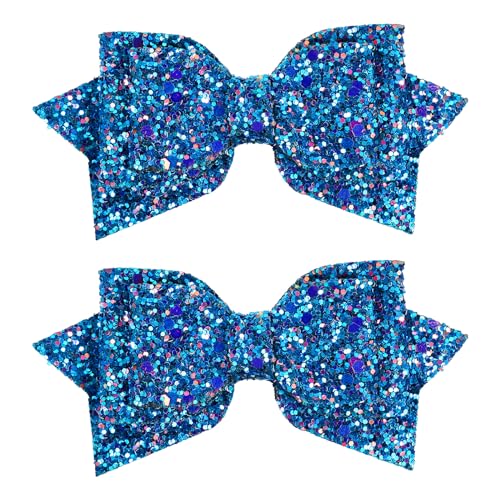 Pinzas para cabello de glitter azul 4 pulgadas 2 piezas miniatura 1