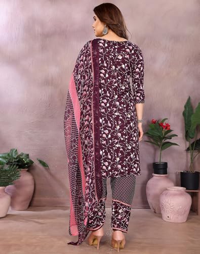 Image of Priyashi Women Unstiched Crepe dress materials | Crepe Salwar Suit for women with dupatta | suit material for women unstitched
