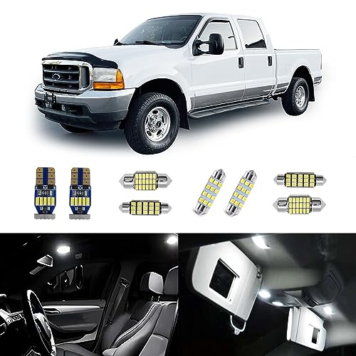 14 pcs F250 F350 Bombillas LED interiores blancas miniatura 1
