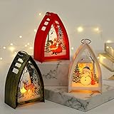 ♥Tamaño adecuado: el tamaño de cada luz de decoración de cabaña navideña es de 9,5 x 6,3 x 15 cm (largo x ancho x alto), adecuado para decorar Navidad, sala de estar, jardín, dormitorio, cafetería, boda, fiesta, etc.