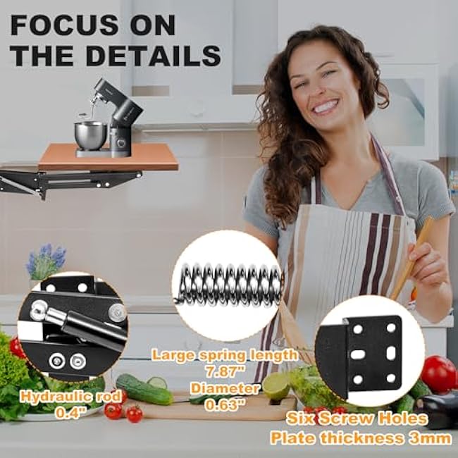 Kitchen Cabinet Mixer Lift with Soft Close Locking Mechanism for Cabinet Heavy Duty Kitchen Appliance storage lifting system£¬Max load 40lb