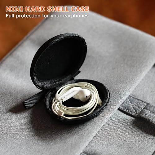 Ginsco Mini Portable Hard Shell Earbuds Case, USB-C Wired Earbuds, Travel Organizer