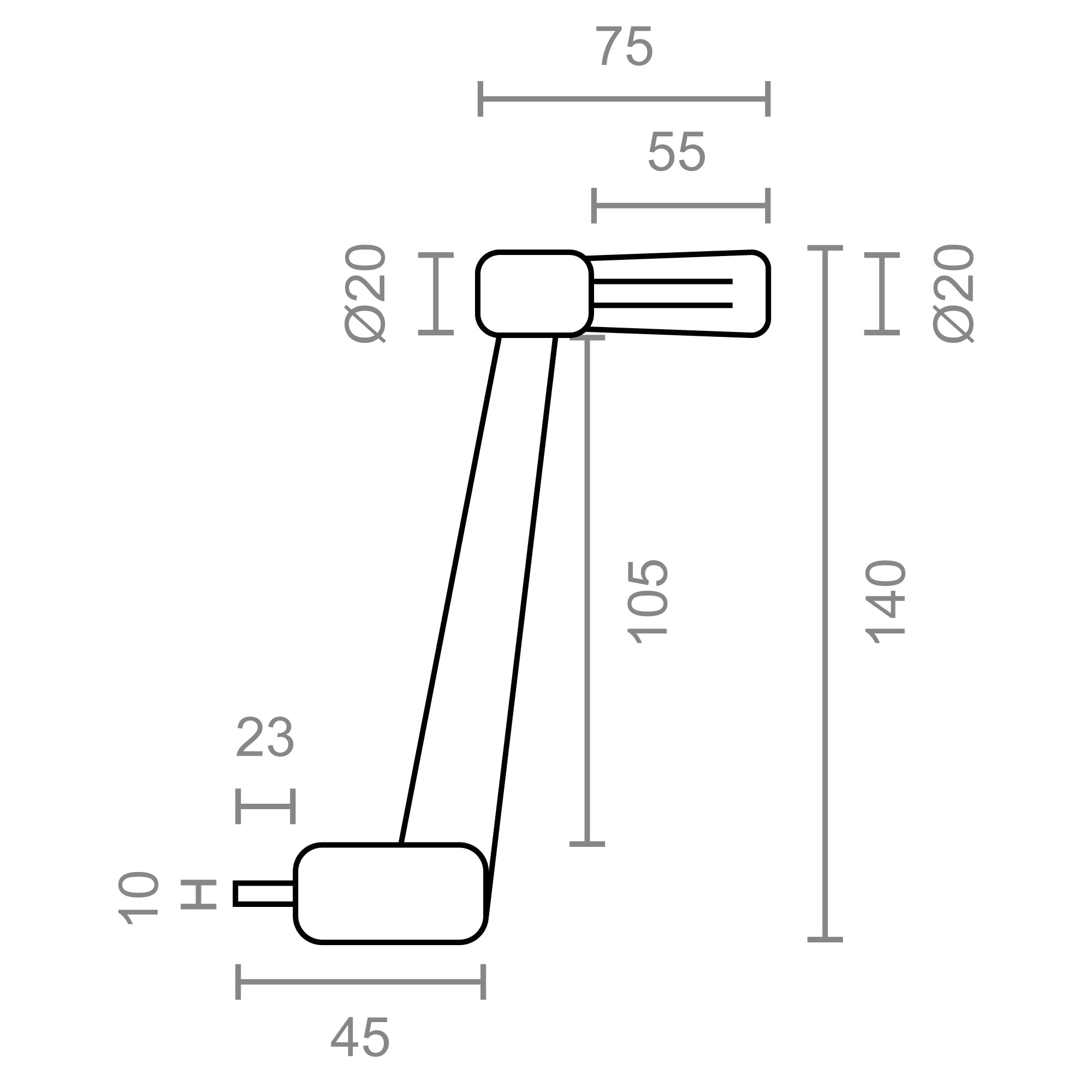 Image secondaire de Manivelle Ergonomique pour Volet Roulant MICEL - Charge 40 kg - Finition Blanche