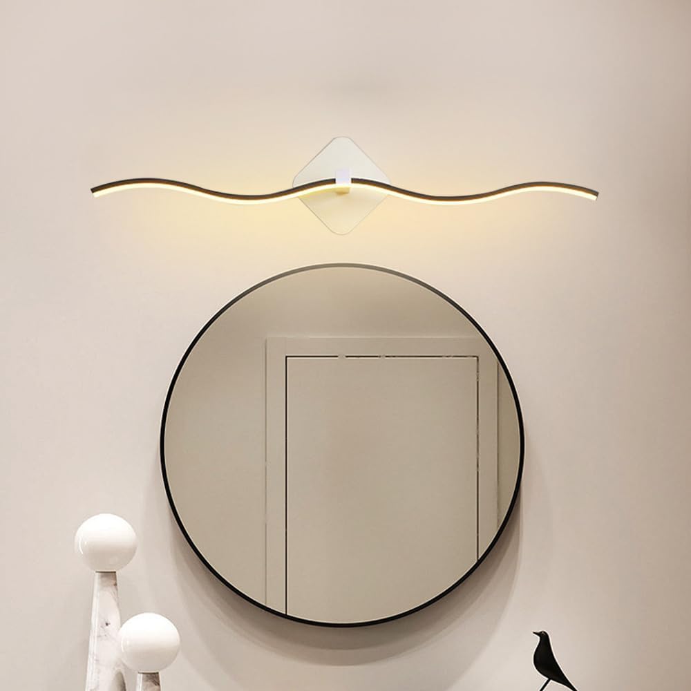 Mengjay 12W 60CM LED Spiegelleuchte Bad, IP44 Badleuchte Badlampe Wand, Spiegellampe Badezimmer Lampe Wandleuchte, 110-240V, 1200Lumen (12w(60cm))