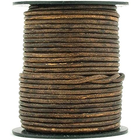 Xsotica-Round Leather Cord - 3.0 MM Round Leather Cords 3MM (Brown Antique, 25 Meter(27 Yard)) Cover