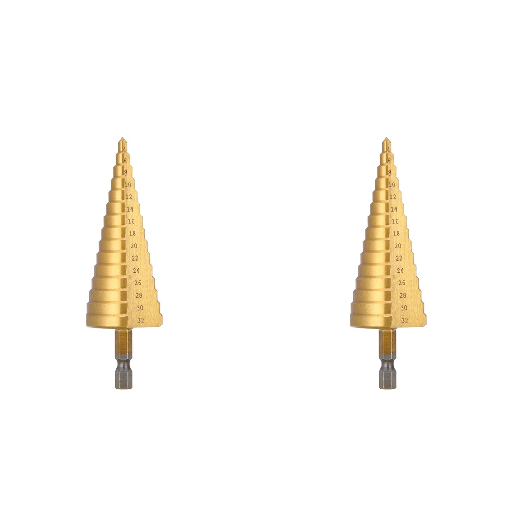 Jnchdghwa As Shown 2Pcs 4-32Mm Hss Straight Groove Step Drill Bit Wood Metal Hole Cutter Core Drill Bit Pagoda Drill Bit