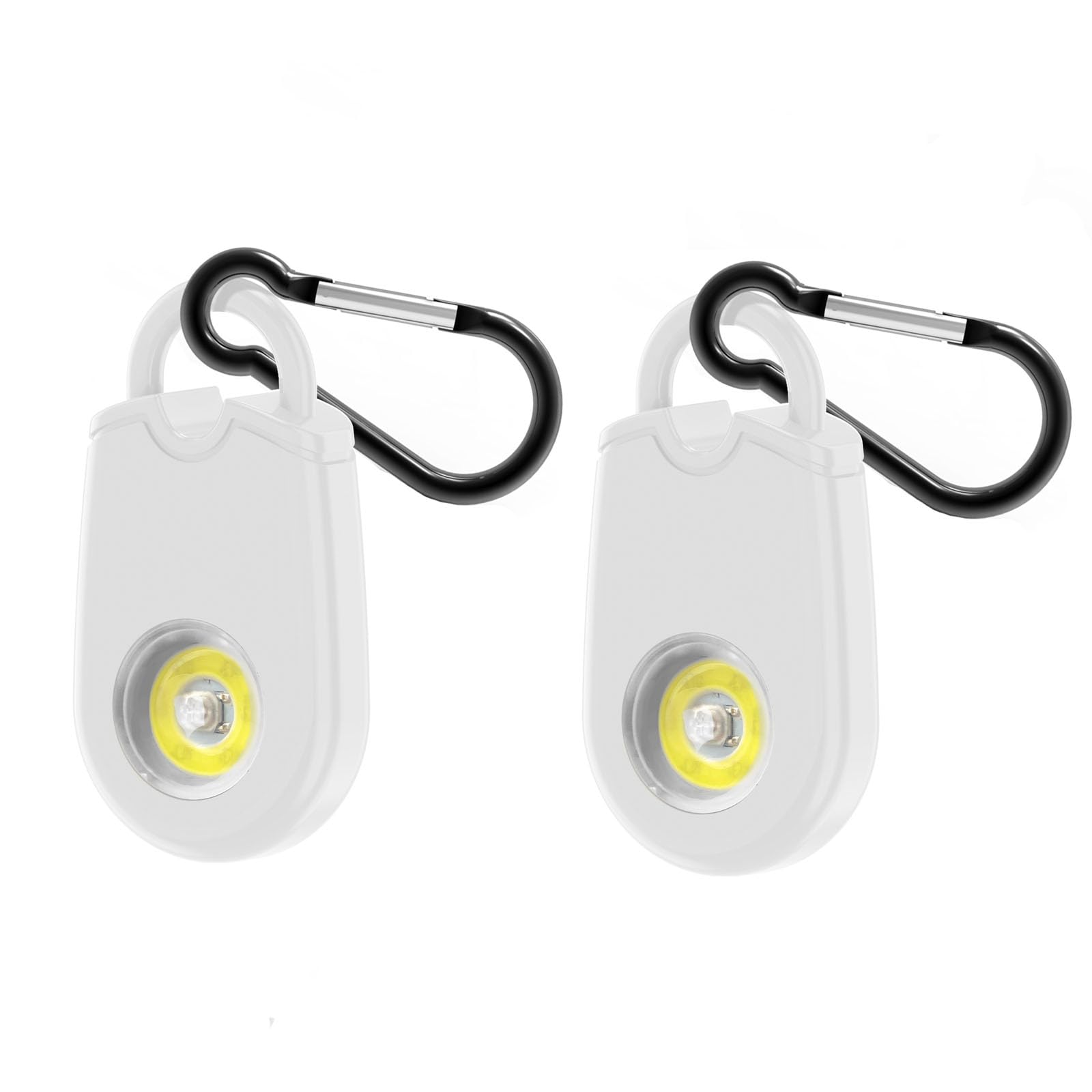 Alarma Personal Llavero 2 Paquete Alarma de Seguridad de Emergencia con Luz Estroboscópica Portátil Dispositivo de Alerta de Seguridad 125dB para Mujeres Niños Ancianos Hombres Blanco