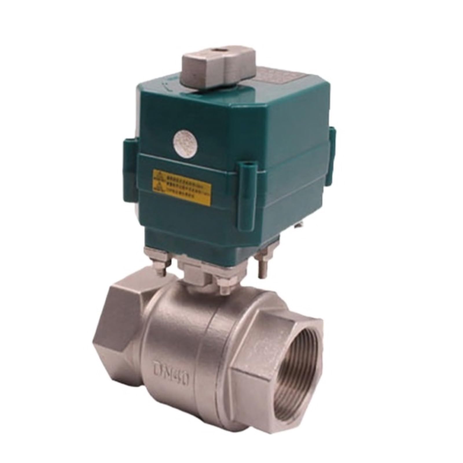 Valve motorisée Vanne à boisseau sphérique motorisée en acier inoxydable DN15-50, passage intégral, couple élevé, actionneur électrique 2/3 fils avec interrupteur manuel 220 V(1/2",DC24V_CR01)