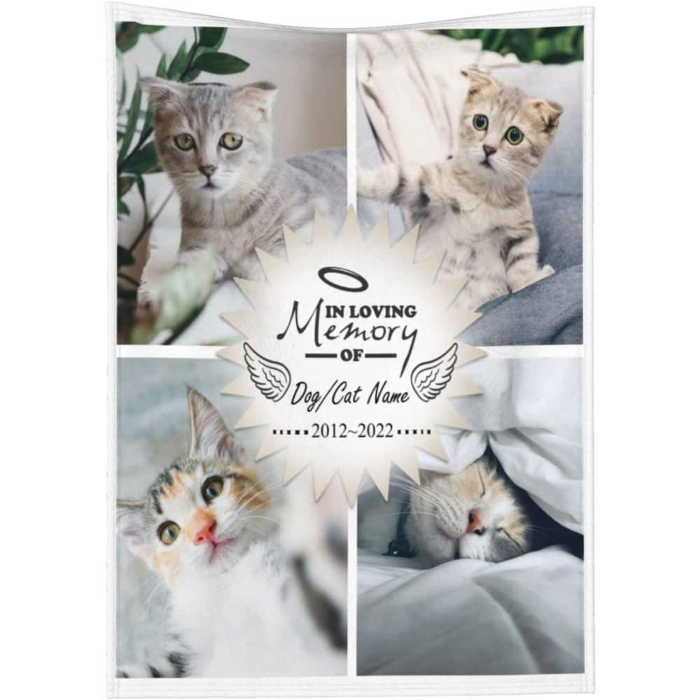 Couverture personnalisée photo chien chat plaid souvenir pour animaux perdus