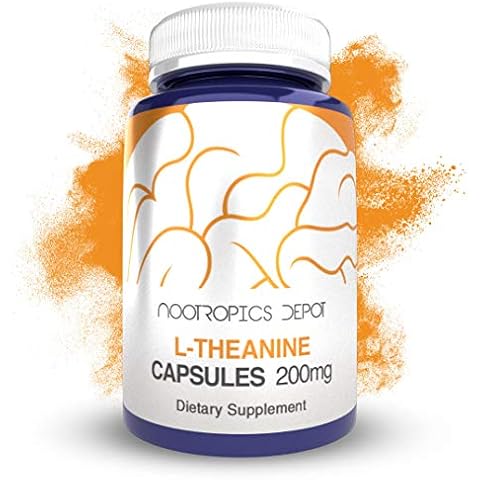 Nootropics Depot L-Theanine Capsules 200mg (90 Count) | Promotes Relaxation | Supports Healthy Stress Levels + Sleep Cycles | Promotes Cognitive Function + Focus | Amino Acid Supplement Cover