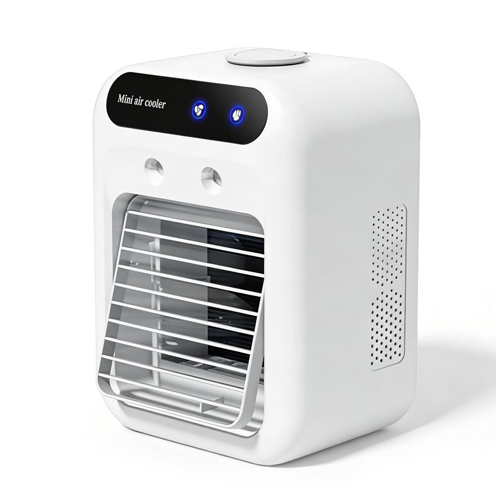 Tragbare Klimaanlage, SGZIOO Mini Luftkühler, Mini Tragbarer Kühler, Klimageräte 500ml Wassertank, Kühlnebel, 4 in 1 Raumkühler, Kühlventilator für Zuhause, Schlafzimmer, Büro und Reisen