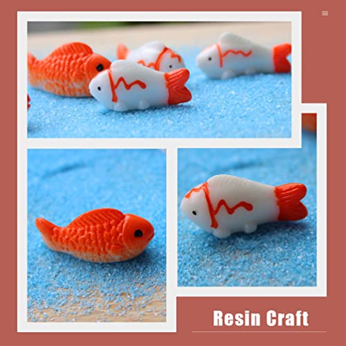 POPETPOP 15Pcs Resina Rosso Goldfish Mini Figurine...