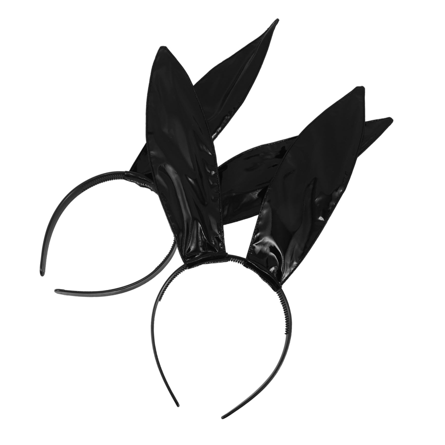 Beaupretty 8 Pièces Bandeaux Oreilles de Lapin Cuir Synthétique Noir Accessoires de Fête Halloween et pour Femmes Bandeaux Cosplay et Photographie