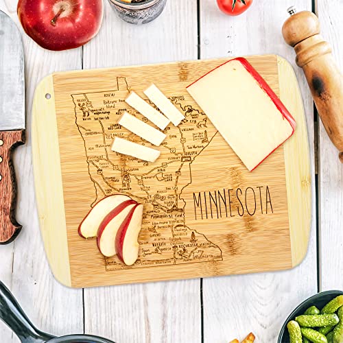 Image of Totally Bamboo A Slice of Life Minnesota Engraved Map Cutting Board