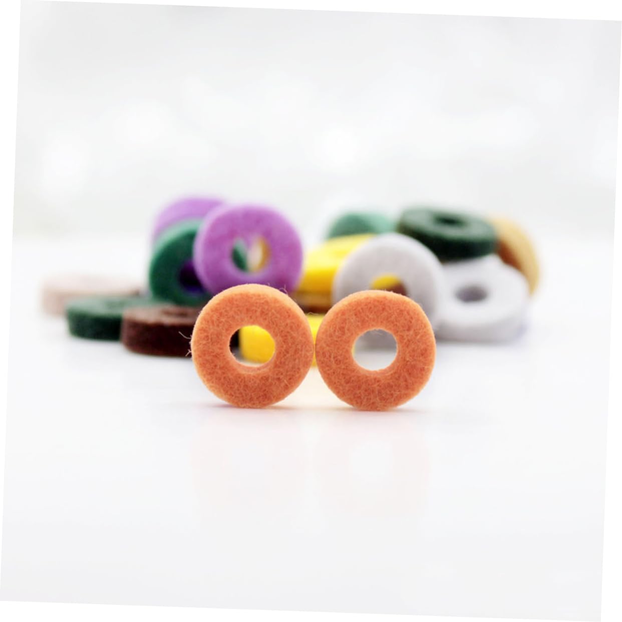 Wakauto Colorful Felt Pads for Drum Set 20 Pcs Drum Mute Cymbal Mute Pad Snare Practice Bass Felt Washers