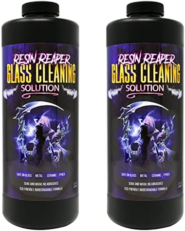 Resin Reaper Glass Cleaner 2-Pack 64 OZ | Pipe Cleaner | Safe on Glass, Metal, Ceramic, and Pyrex | 420 710 Friendly Cleaning | Soak and Wash - No Abrasives - Eco-Friendly, Biodegradable Formula…
