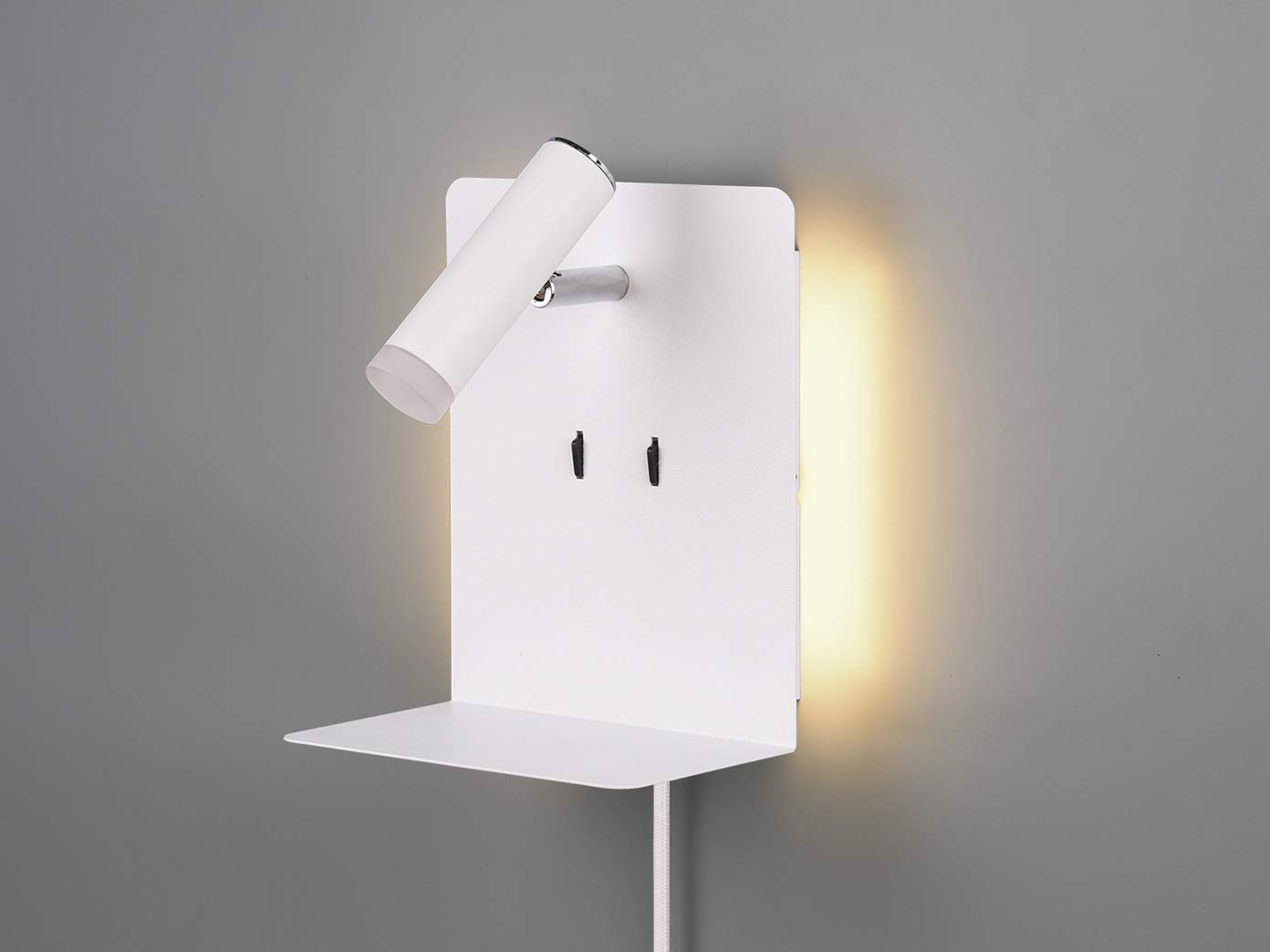 TERLEENART Wandleuchte Mit 2 Leuchten & Schaltern – Moderne Leselampe Fürs Schlafzimmer, Weiß