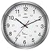 Price comparison product image Youshiko Radio Controlled Wall Clock (Official UK & Ireland Version), Premium Quality, Silver Bold Classic Design, Aluminum Case 30cm, 12-Inch Diameter, Home/Kitchen/Office/School Clock, Easy to Read