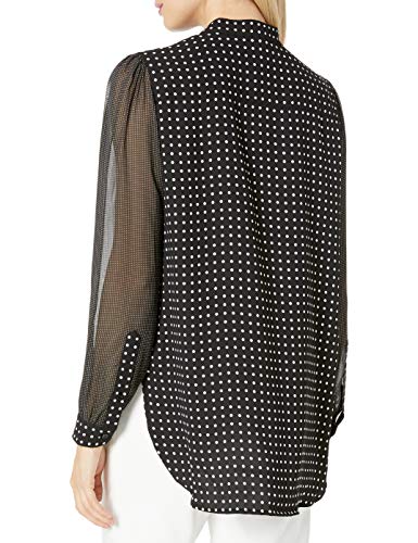 Image of Anne Klein Women's Long Sleeve Dot Print Tunic Top