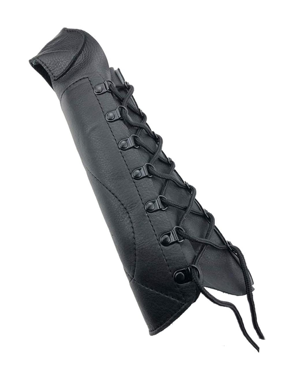longbowmaker Noir Protège-Bras de Tir à l’Arc Réglable en Cuir de Vache Antique Protège-Poignet 31cm Bracelet pour Adulte et Jeune