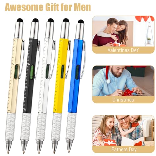 Yeaqee YEAQEE-QEQ2688 80 Pcs Multi Tool Pen Gifts For Christmas 6 In 1 Screwdriver Pen Bulk For Men Dad Multi Function Pen With Black Ink Refills,Ruler thumb #4