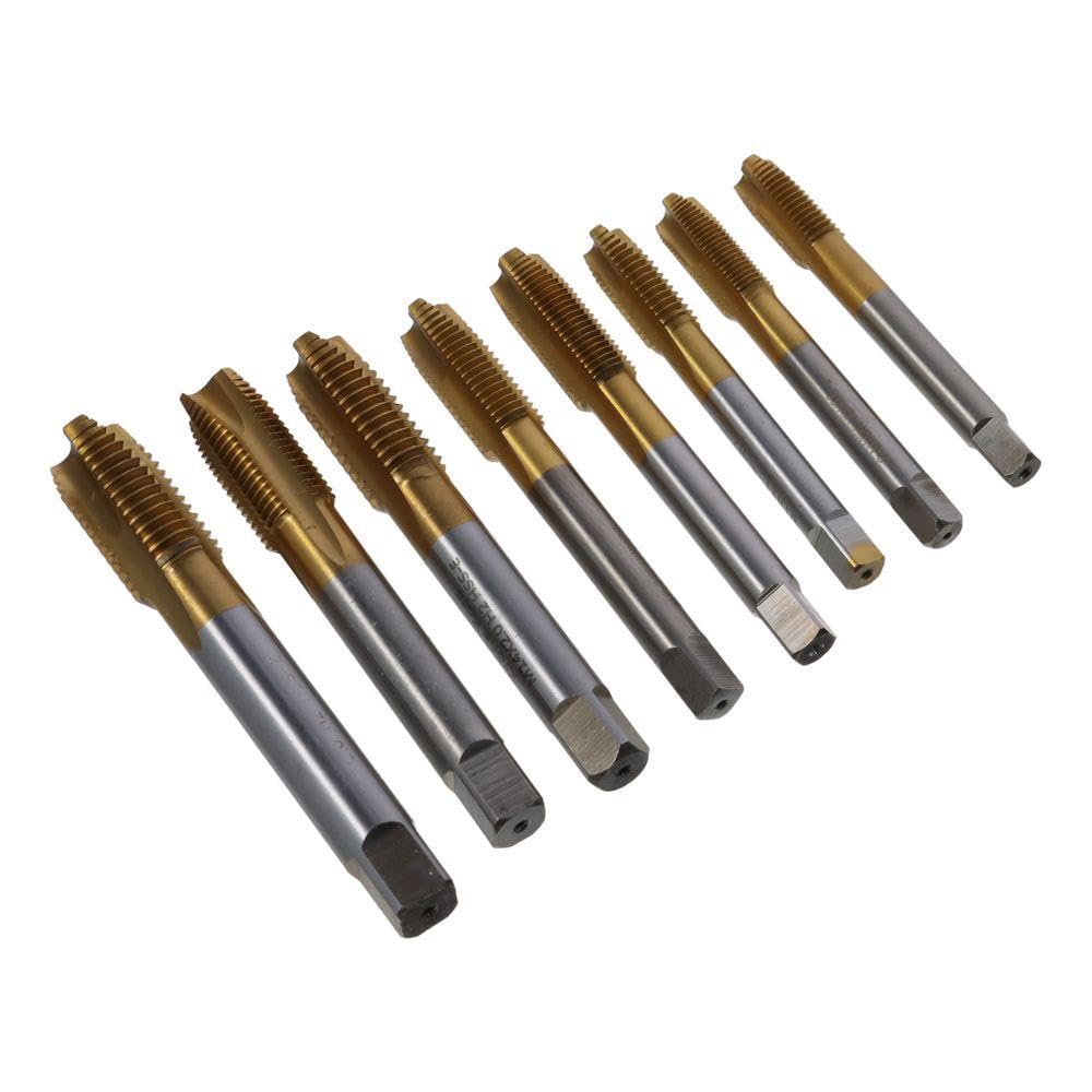 AllGIFT Spiral Point Plug Threading Tap High Speed Steel HSS Ground Threads Titanium Coated Thread Repair(M16x2.0)