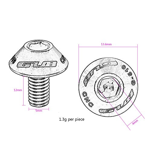 Parafusos, Andoer Parafusos de gaiola de garrafa de bicicleta GUB 1 par M5x12mm Parafuso de suporte