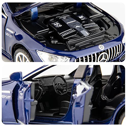 Image of Metal Pull Back Diecast Car 1:32 Mercedes Amg Gt63 Pull Back Car Model With Sound Light Boys Gifts Toys For Kids?Pack Of 1?, Multicolor