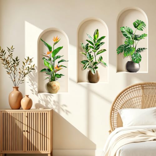 Vinilos decorativos hojas verdes con efecto tridimensional autoadhesivo 2