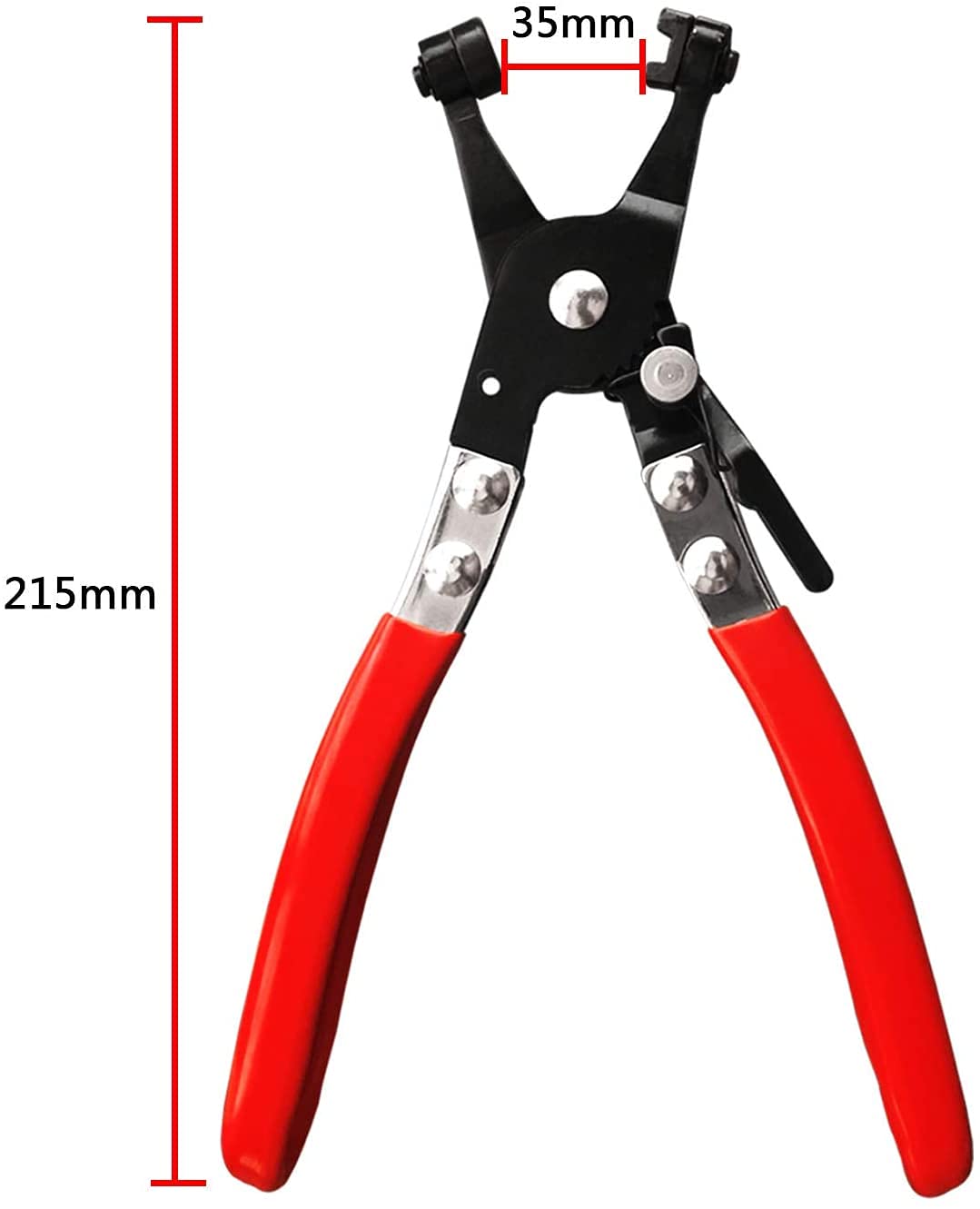 AASONS Band Hose Clamp Plier, Flexible Ring Type Hose Clamp Pliers Installation and Removal Tool Swivel Jaw Locking (45° Angled Flat Jaw)