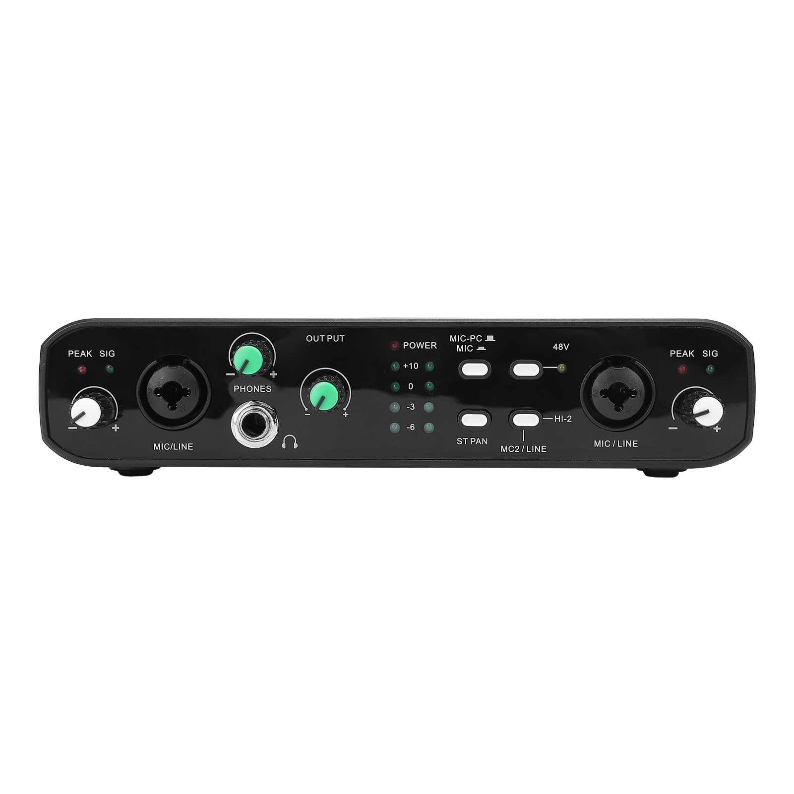 Zewnętrzna Karta Dźwiękowa USB, 16-bitowa rozdzielczość Dźwięku 48 KHZ z Przedwzmacniaczem Mikrofonu i Zasilaniem Phantom 48 V, do Przesyłania Strumieniowego na żywo Nagrywanie