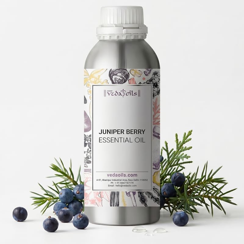 Image of VedaOils Juniper Berry Essential Oil 100ml | 100% Pure, Natural & Undiluted Juniper Berry Oil for Aromatherapy, Calm Mind, Peaceful Sleep, Skin Care & Hair Care