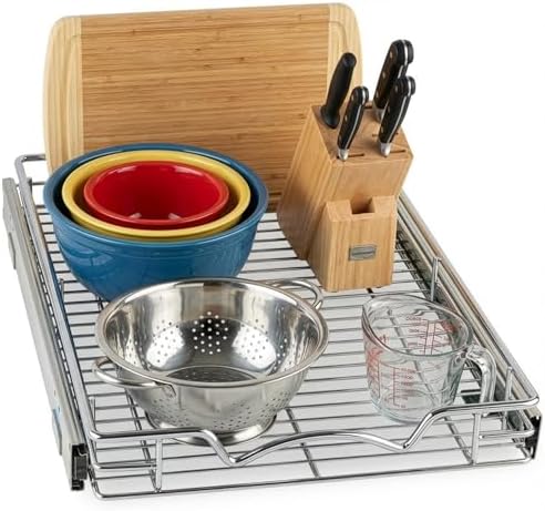 HOLDN’ STORAGE Pull Out Cabinet Organizer, Heavy Duty Caddy w/Lif...