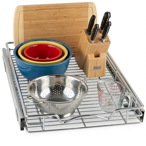 HOLDN’ Storage Pull-Out Cabinet Organizer Steel Chrome