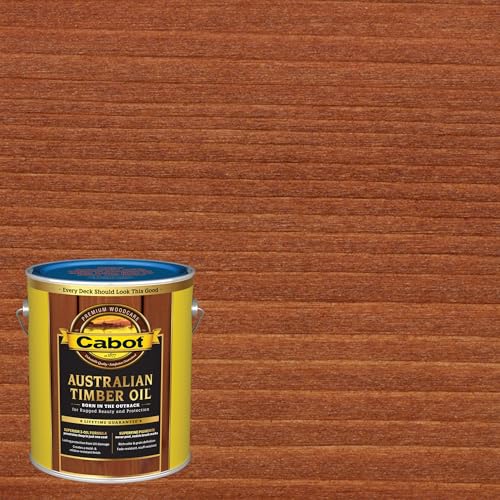 Image of Cabot 140.0019460.007 Australian Timber Oil Water Reducible Stain, 1 gal, Jarrah Brown