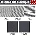 BOSHCRAFT 25 Pcs Sanding Screen Mesh Sheet, Drywall Sandpaper Assortment 80/100/150/180/220 Grit Wet or Dry Sandpaper for Wood Metal Automative Hand Sander Pole Sander 4-3/16
