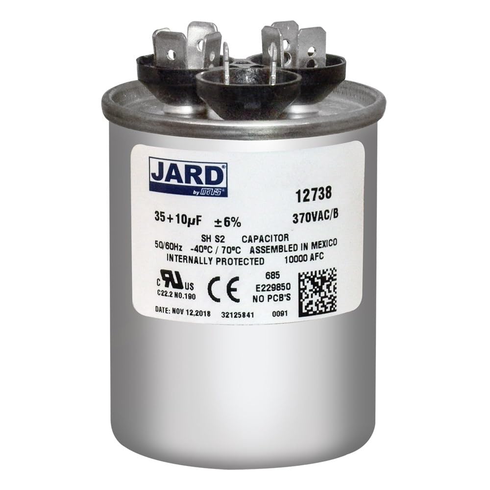 35 + 10 x 370 VAC Round Dual Run Capacitor by # 12738