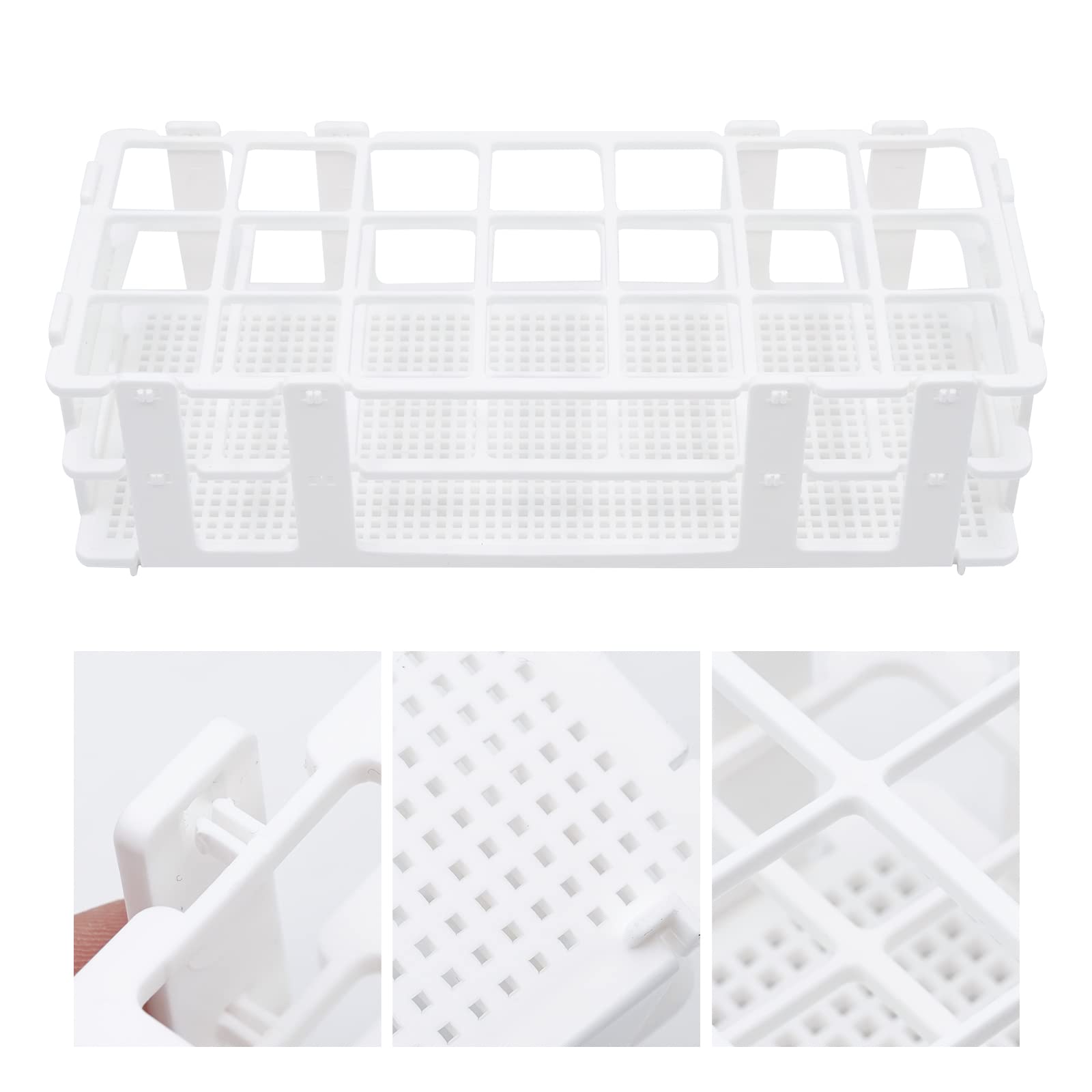 Soporte de tubo de ensayo de plástico 30mm 21 agujeros 3 uds para laboratorio educativo