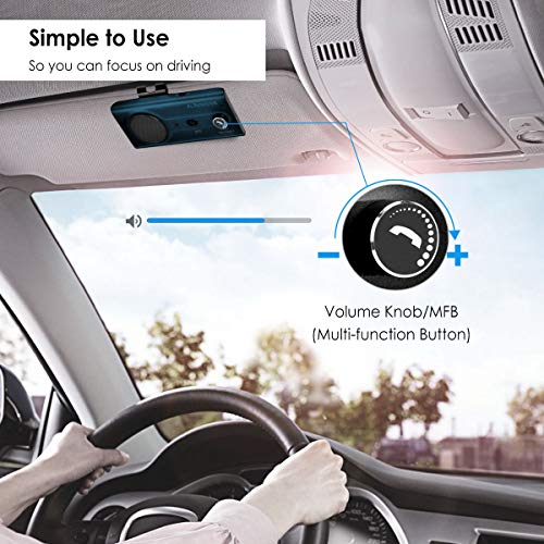 Product Image 3: 2020 Avantree CK11 Hands Free Bluetooth 5.0 Car Kits, Loud Speakerphone, Support Siri Google Assistant & Motion Auto On Off, Volume Knob, Wireless in Car Handsfree Speaker Kit with Visor Clip - Blue