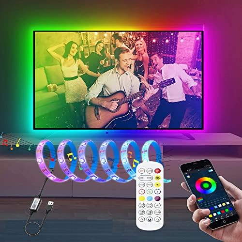 USB Powered DC5V RGB+IC LED Strip Light,4m Tape Light with Smart App ...