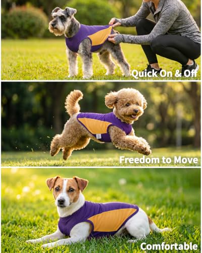 Image of CuteBone Cooling Stretch Sport Dog Tank - Athletic Fan Pet Jersey - Color Block Pet Vest for Small Dogs, Cats