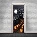 GSKBDQ 3D Türaufkleber Halloween Kürbiskopf Schloss 77X200Cm Türtapete Selbstklebend Türposter - Fototapete 3D Effekt Türfolie Poster Tapete Wandtattoo DIY Selbstklebende Wandbild PVC wasserdichte TA