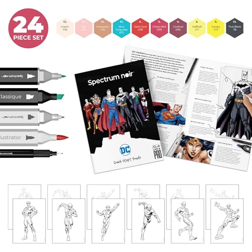 DC Comics the Flash Art Colouring Set, Fan-Art Like a Pro Kit by Spectrum Noir -24 Pieces Including Premium Colouring Book - Image 2