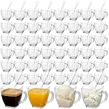 Amyhill 100 Set Disposable Tea Cups with Spoons...