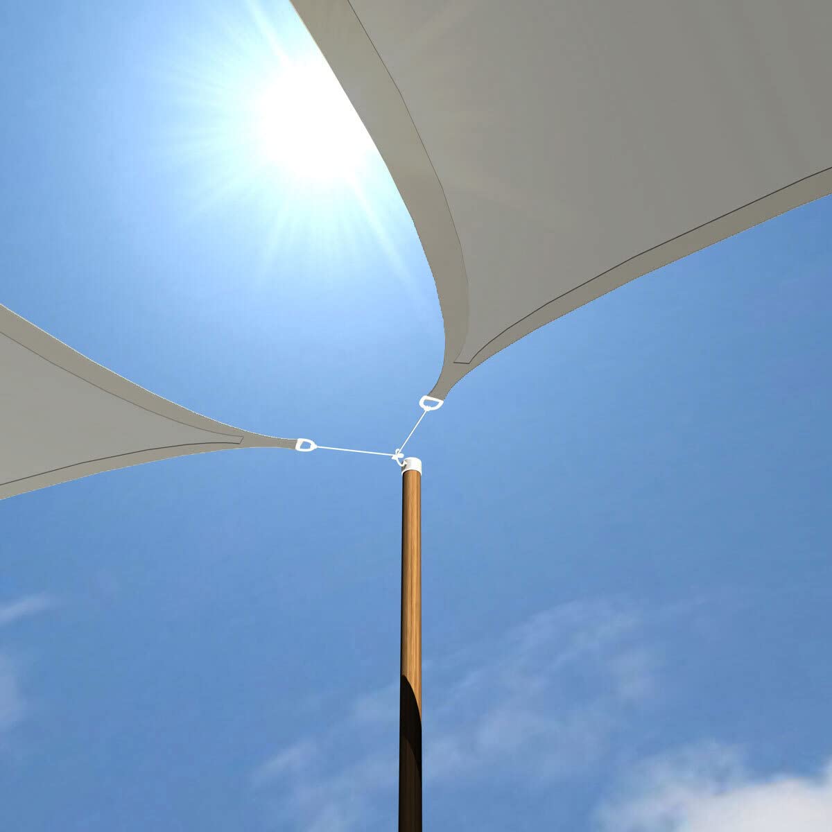 AMANKA Toldo Vela Triangular 8x8x8 m - 90% Protección UV - Toldo Permeable para Exterior - Tela Toldo Sombra - Toldo para Pergola - Tela Solar Exterior Lona Camping Sombra Toldos de Piscinas Toldo 8m
